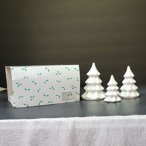 Vintage Current Inc Holiday Winter Sparkle Ceramic Christmas Trees‎ Set Of 3